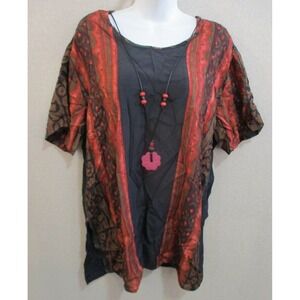 VTG 90's Karibo Top Size XL Attached Pendant Necklace